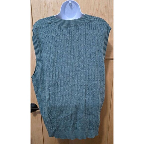 Vuntage Eddie Bauer Mens XXL Cable Knit Stretch Vest Blue nwt - Picture 4 of 5